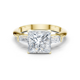 Gold Jewelry L35-67, Princess center stone, Yellow Gold