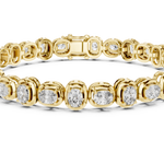 14K Solid Gold Lab Diamond Bracelet, Yellow Gold, view 4