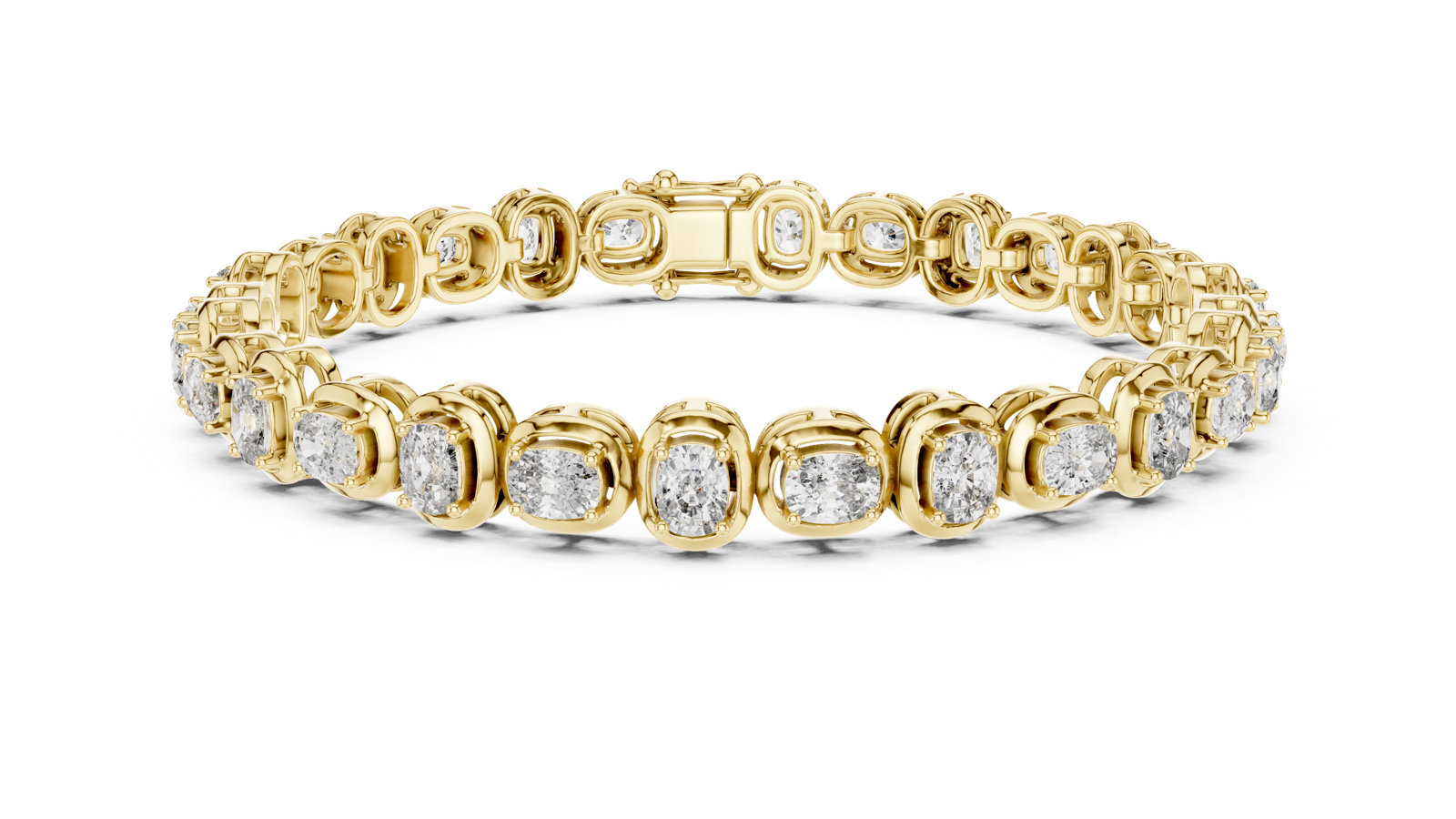 14K Solid Gold Lab Diamond Bracelet, Yellow Gold, view 4