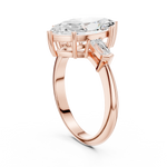 Gold Jewelry L35-67, Marquise center stone, Rose Gold, view 1