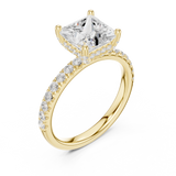Gold Ring DDLR-161, Princess center stone, Yellow Gold, view 2