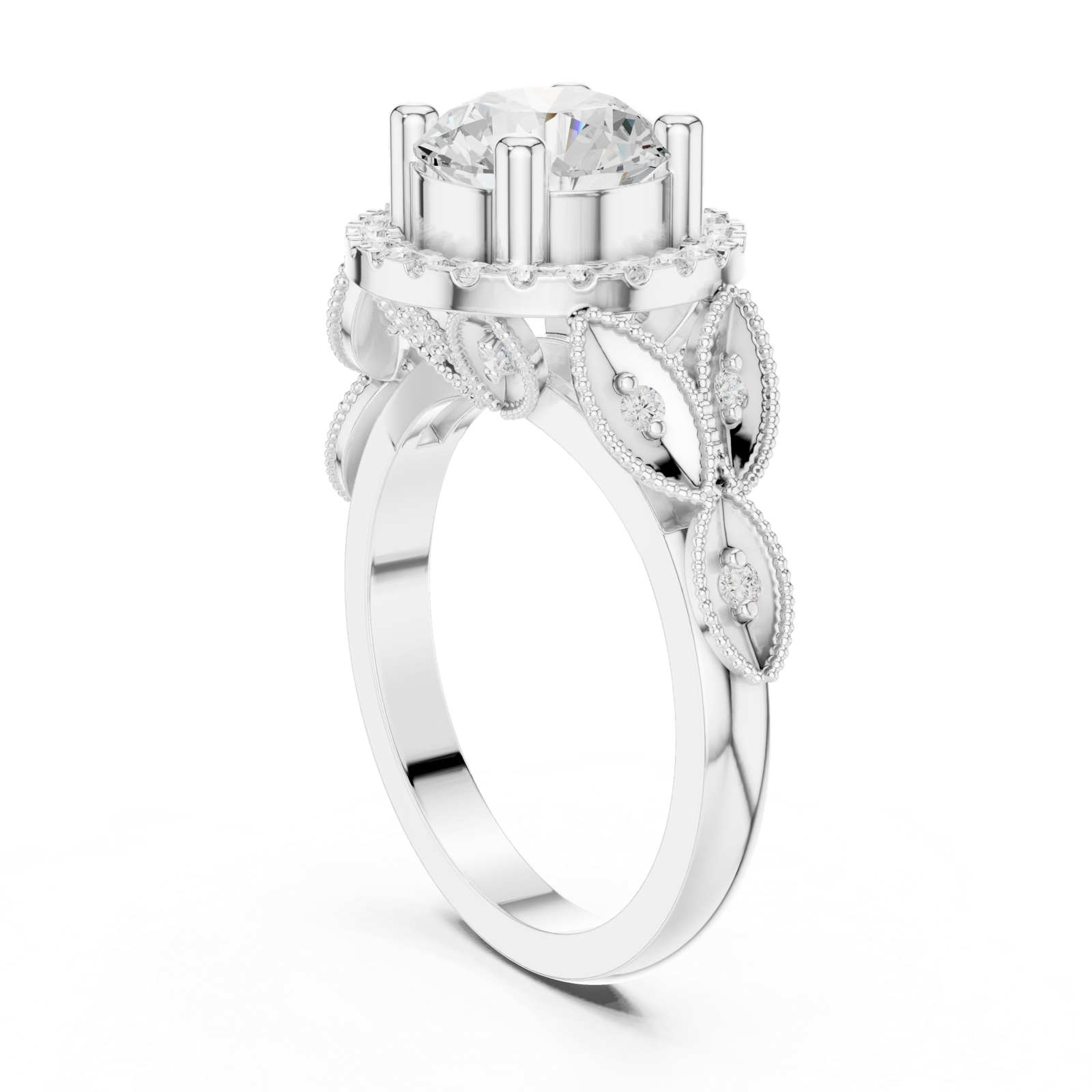 Gold Ring DDLR-408, White Gold