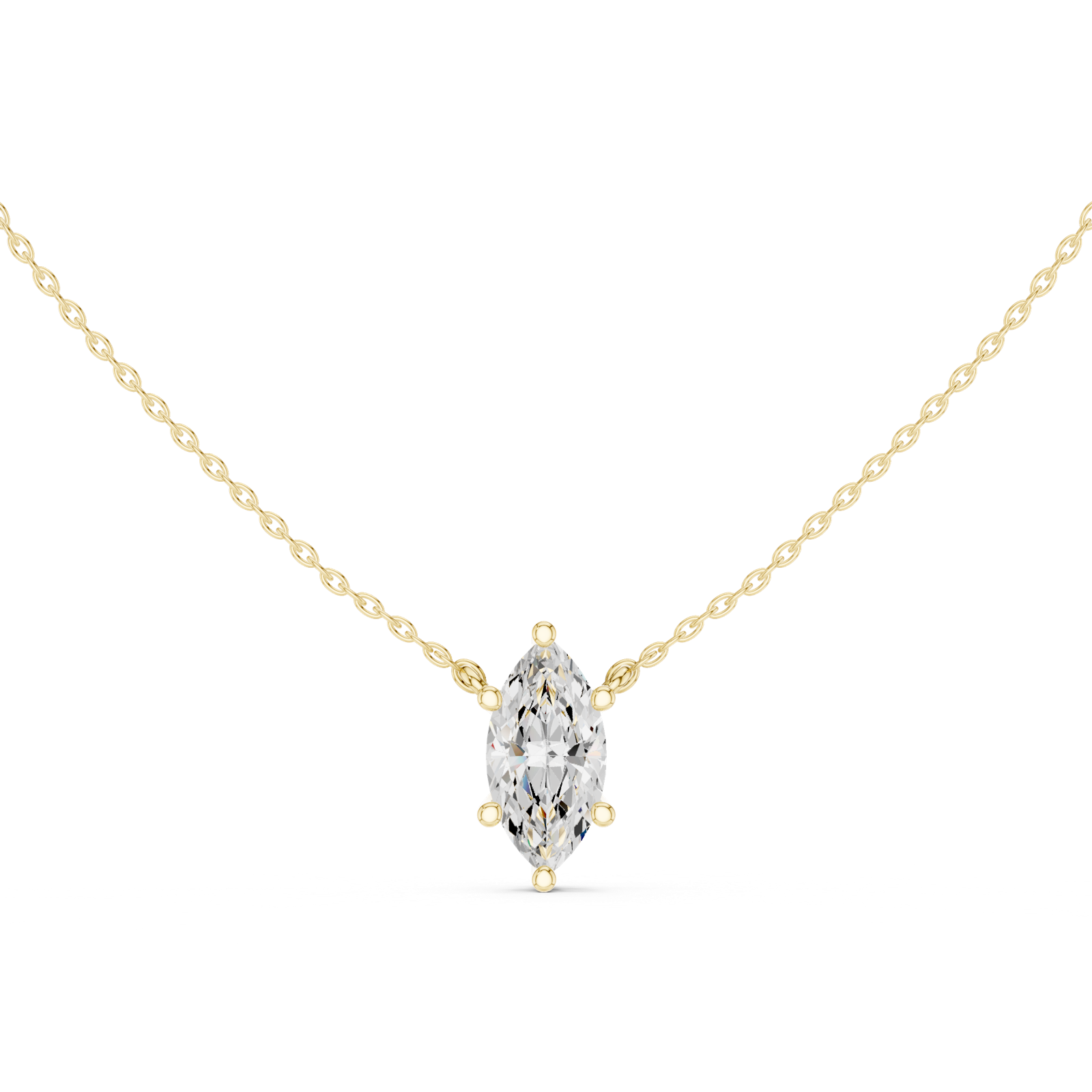 Gold Jewelry DDPO-001, Marquise center stone, Yellow Gold, view 4