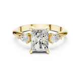 Gold Jewelry L35-66, Radiant center stone, Yellow Gold, view 4