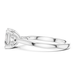 Gold Ring DDLR-163, Asscher center stone, White Gold, view 3
