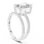 Gold Jewelry L35-39, Emerald center stone, White Gold, view 1