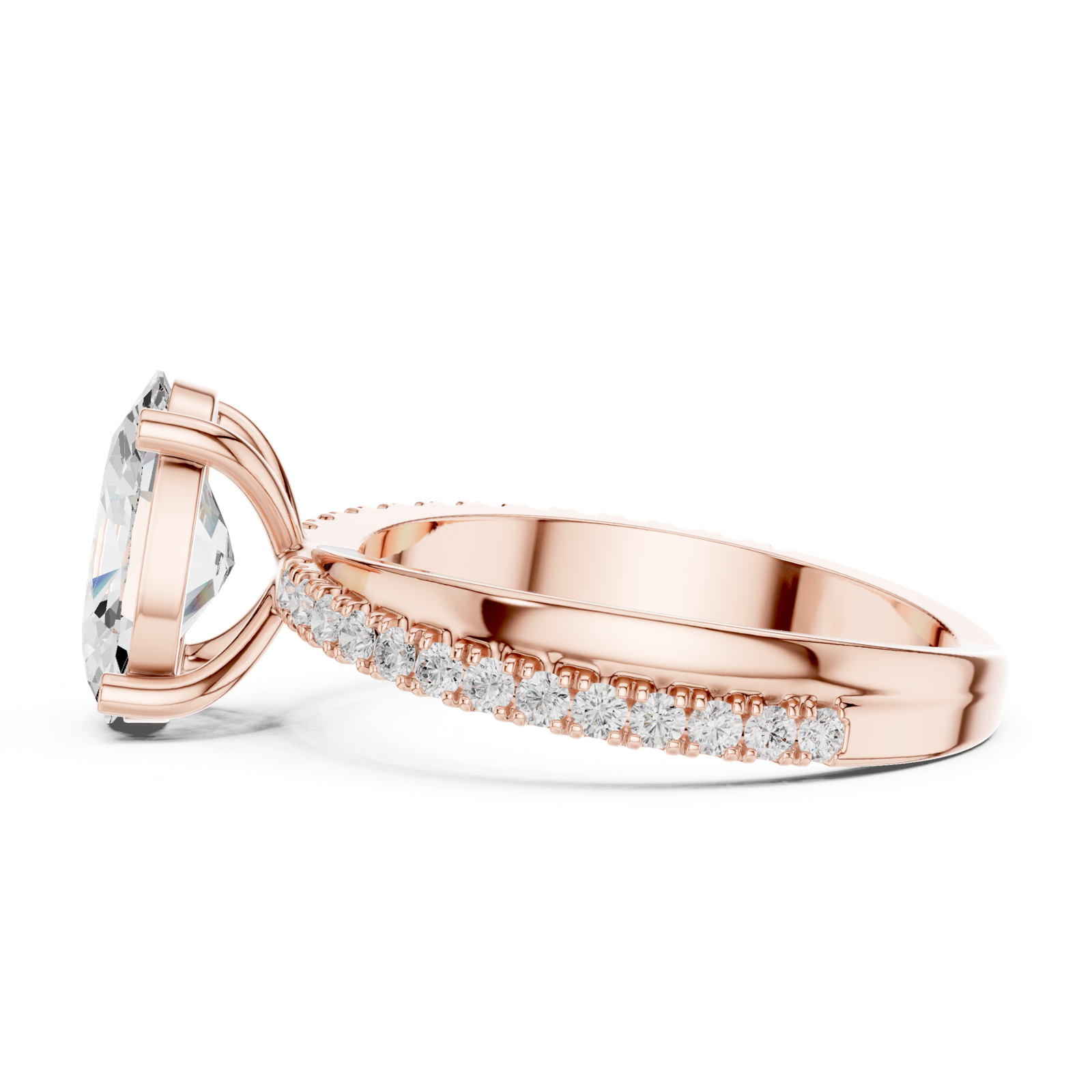 Gold Ring DDLR-358, Rose Gold, view 3