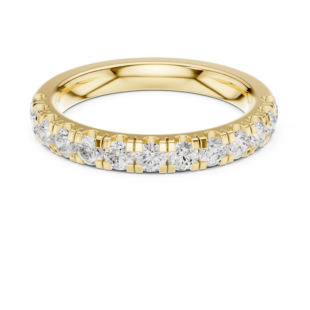 14K Solid Gold Lab Diamond Eternity Ring, Yellow Gold