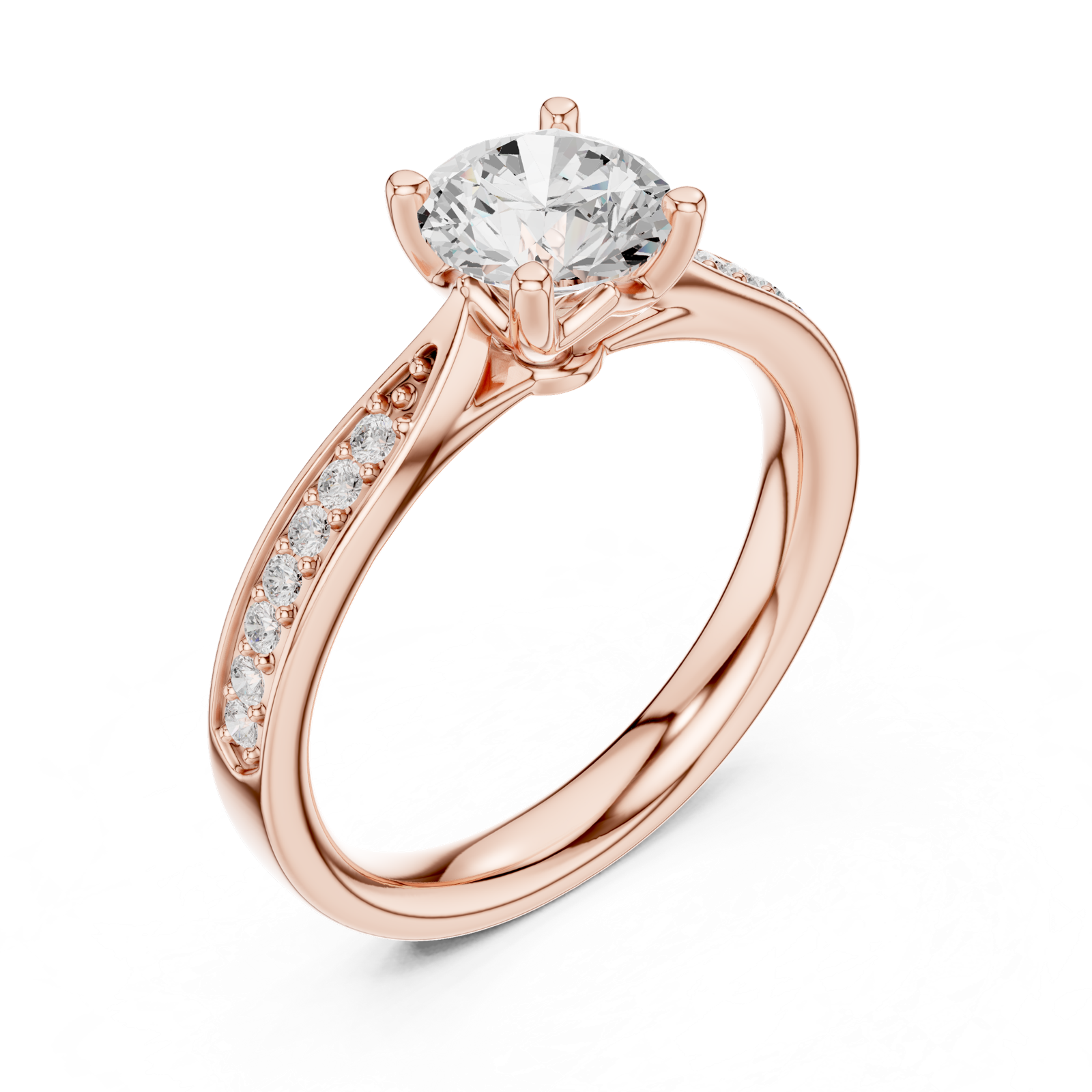 Gold Ring DDLR-679, Rose Gold, view 2