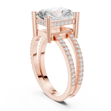 Gold Jewelry L36-13, Radiant center stone, Rose Gold, view 1