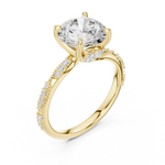 Gold Ring DDLR-167, Round center stone, Yellow Gold, view 2