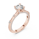14K Solid Gold Lab Diamond Solitaire Ring, Rose Gold, view 2