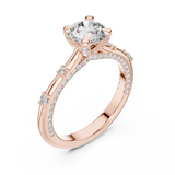 14K Solid Gold Lab Diamond Solitaire Ring, Rose Gold, view 2