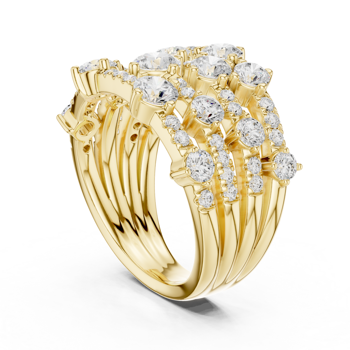 14K Solid Gold Lab Diamond Eternity Ring, Yellow Gold, view 1