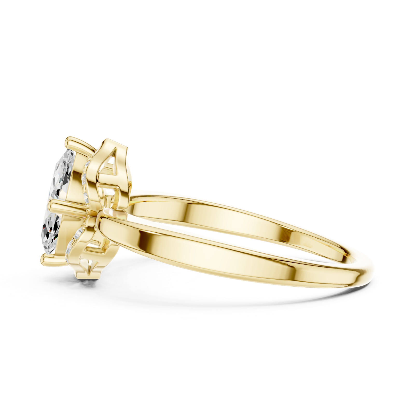 Gold Ring DDLR-513, Yellow Gold, view 3