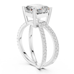 Gold Jewelry, Asscher center stone, White Gold, view 1