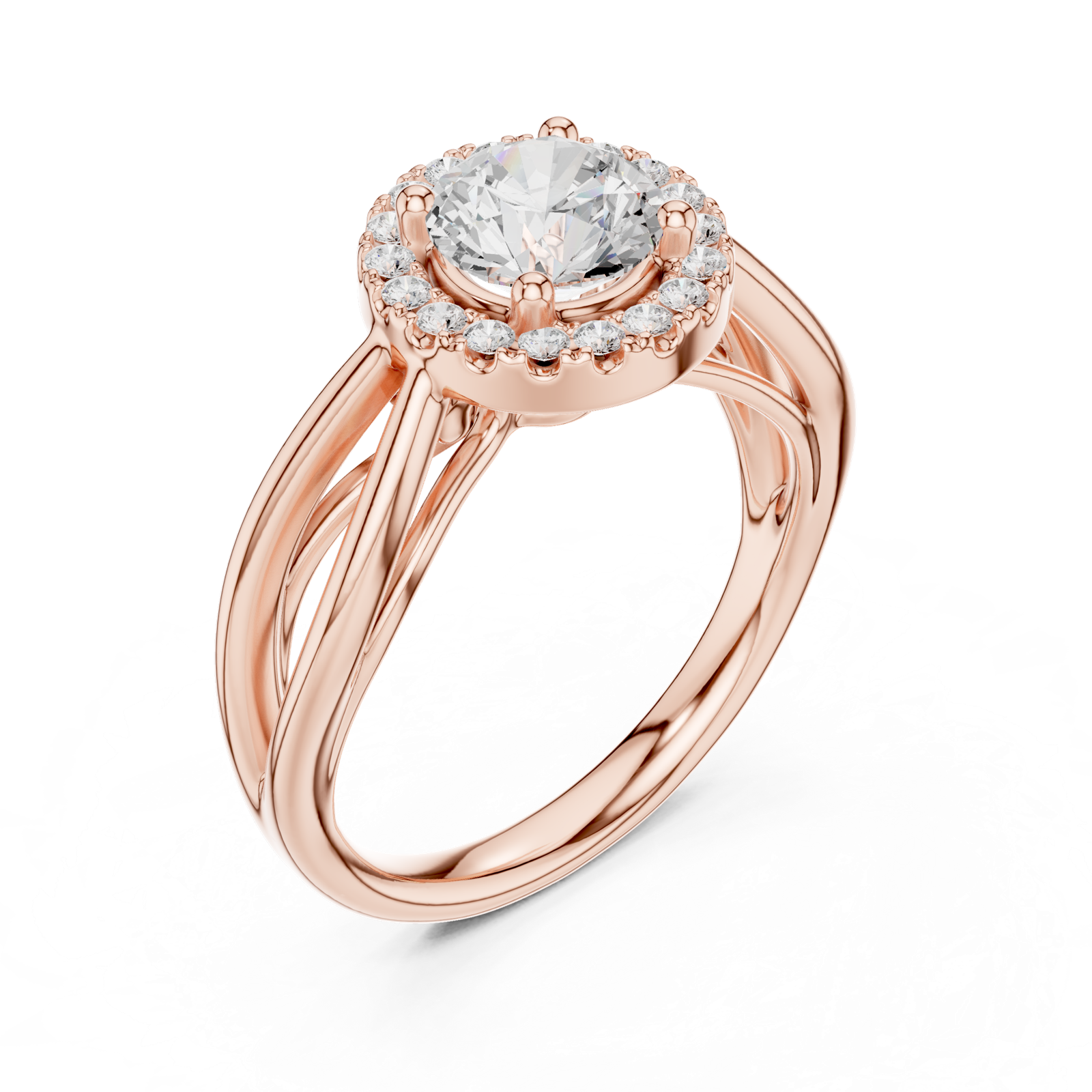 Gold Ring DDLR-637, Rose Gold, view 2