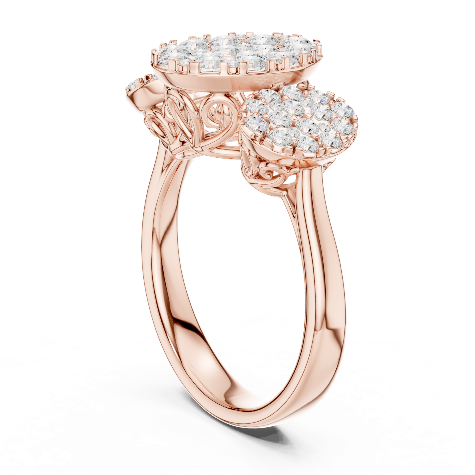 Gold Ring DDLR-779, Rose Gold, view 1