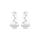 14K Solid Gold Lab Diamond Cluster Earrings, White Gold