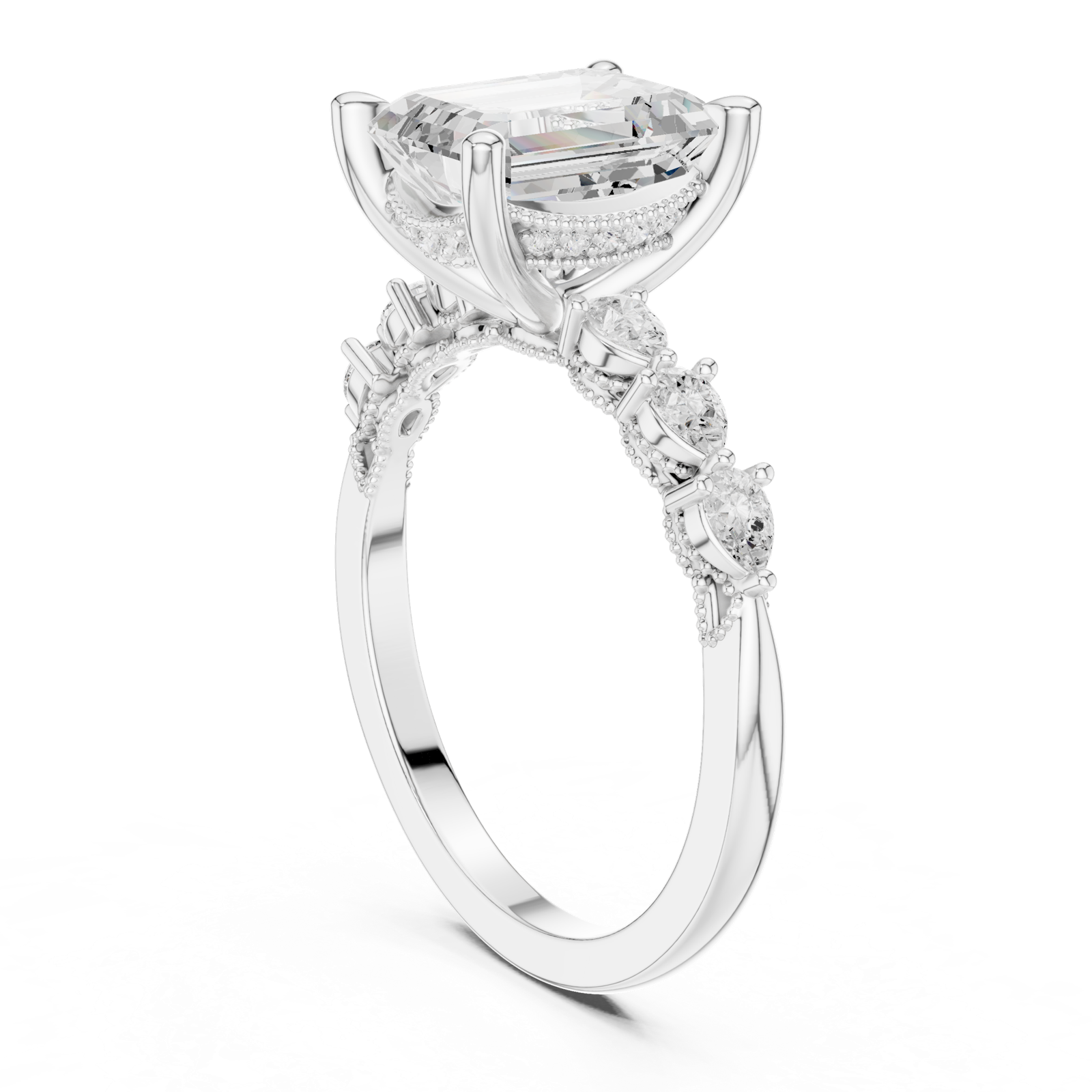 Gold Ring DDLR-1004, White Gold
