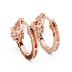 Gold Earrings L02-483, Rose Gold, view 3