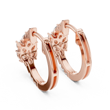 Gold Earrings L02-483, Rose Gold, view 3
