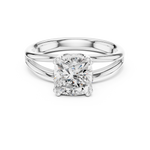 Gold Jewelry L36-7, Cushion center stone, White Gold, view 4