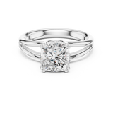 Gold Jewelry L36-7, Cushion center stone, White Gold, view 4