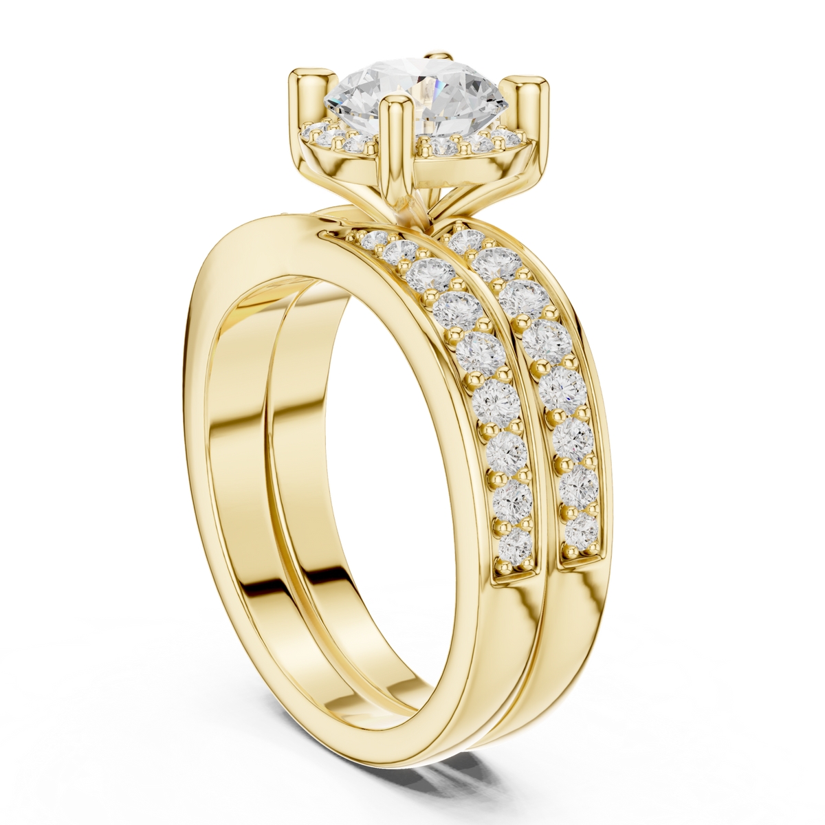 14K Solid Gold Lab Diamond Solitaire Ring, Yellow Gold, view 1