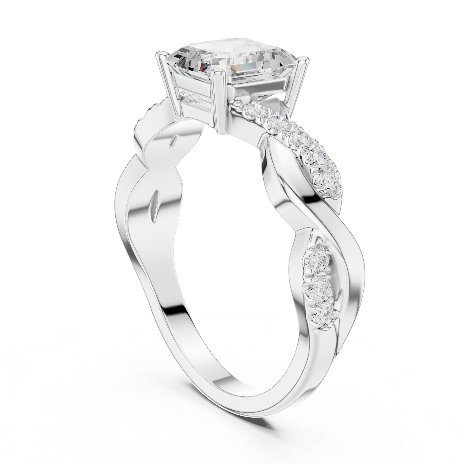 Gold Ring DDLR-1112, White Gold, view 1