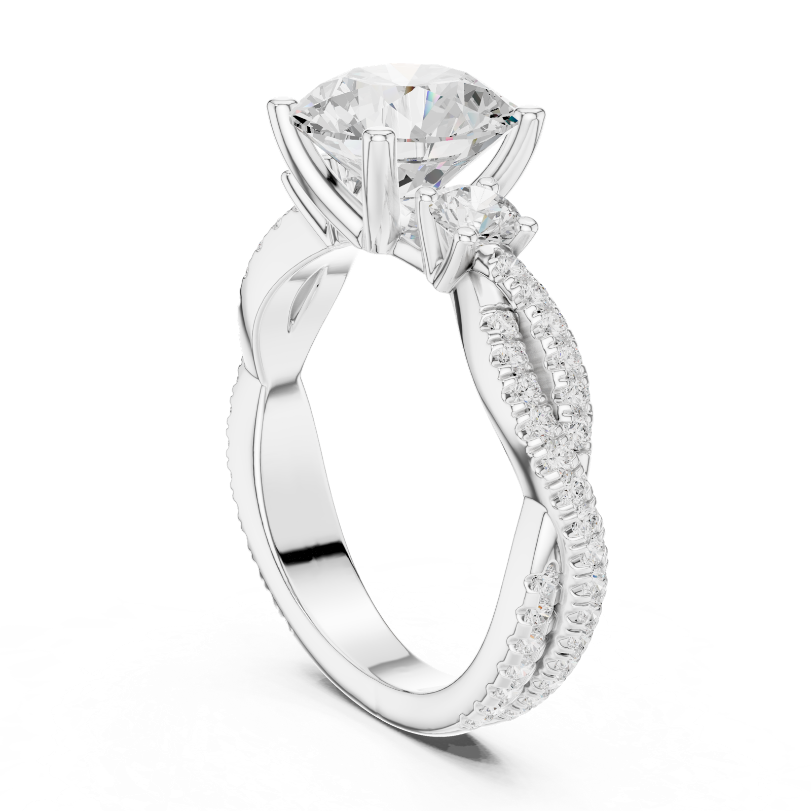 Gold Ring DDLR-1040, White Gold, view 1