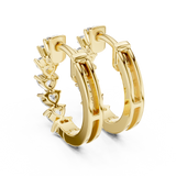 Gold Earrings L02-372, Yellow Gold, view 3