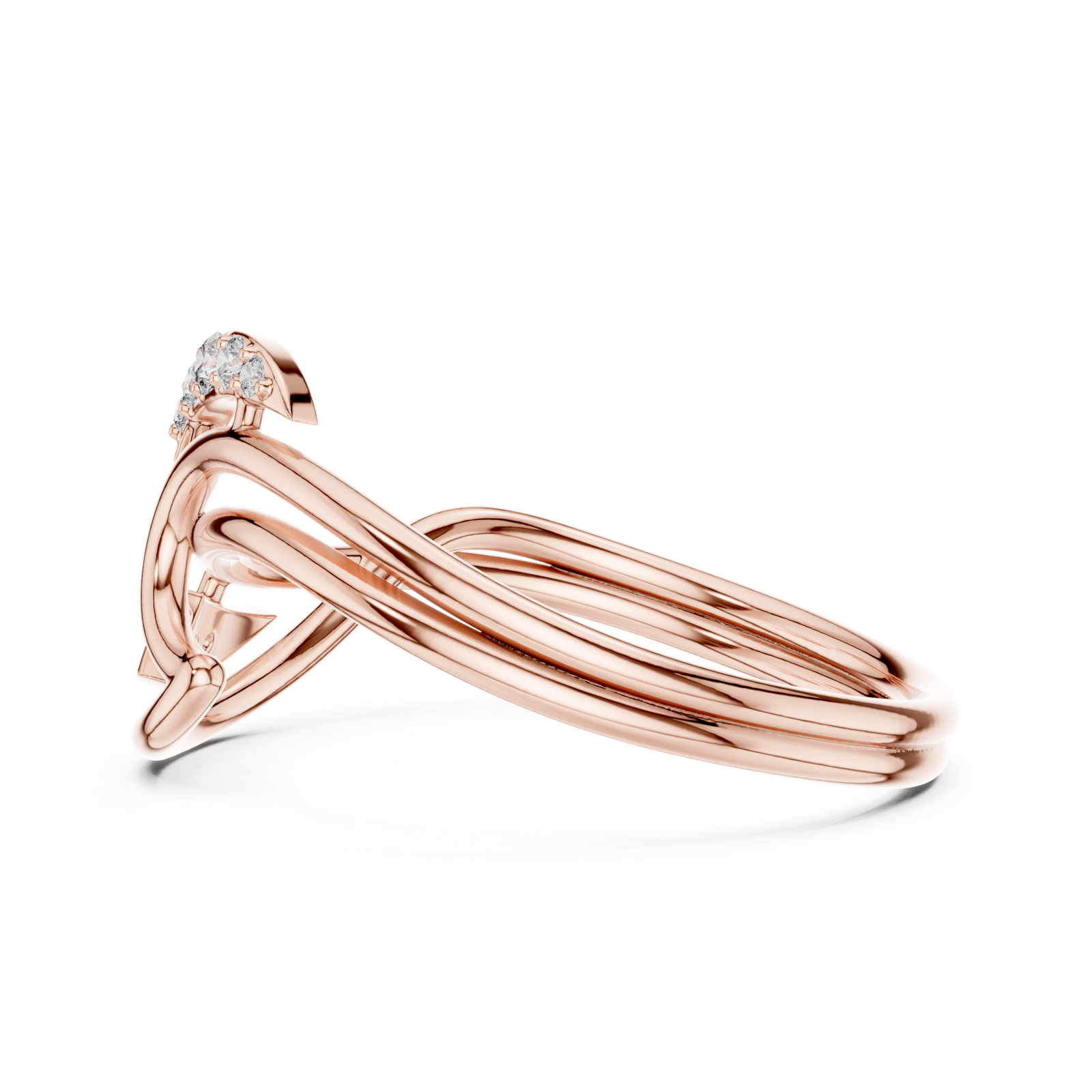 Gold Ring 1 (210), Rose Gold, view 3