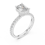 Gold Ring DDLR-165, Emerald center stone, White Gold, view 2