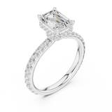 Gold Ring DDLR-165, Emerald center stone, White Gold, view 2