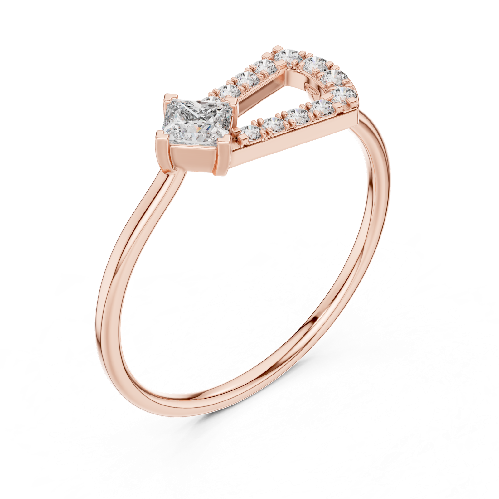Gold Ring HLR-195, Rose Gold, view 2