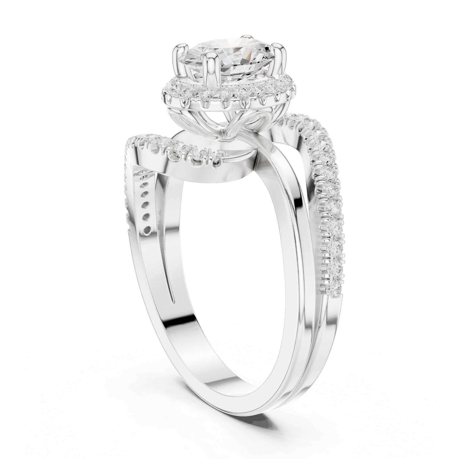 Gold Ring DDLR-319, White Gold, view 1