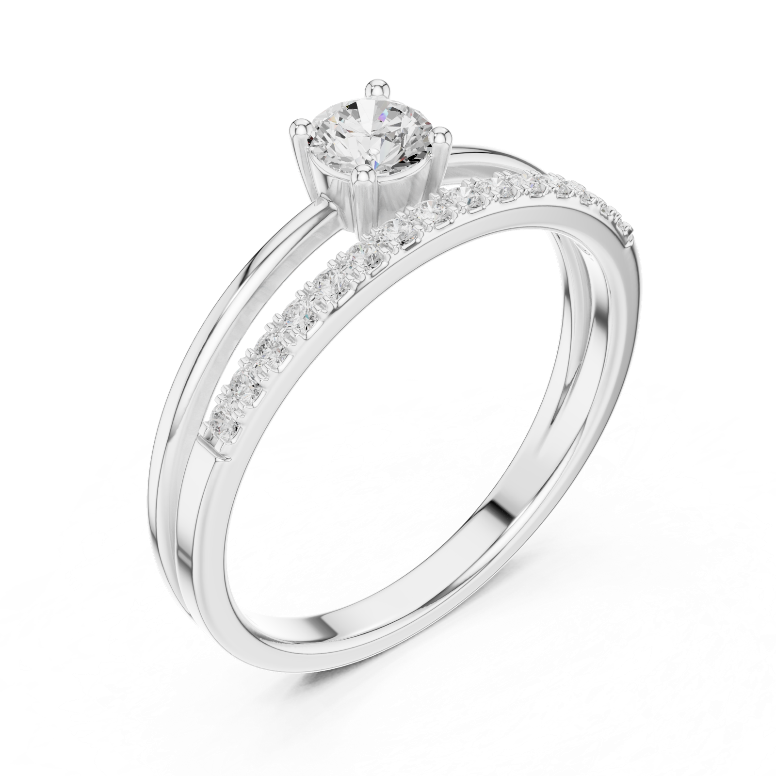 Gold Ring DDLR-832, White Gold, view 2