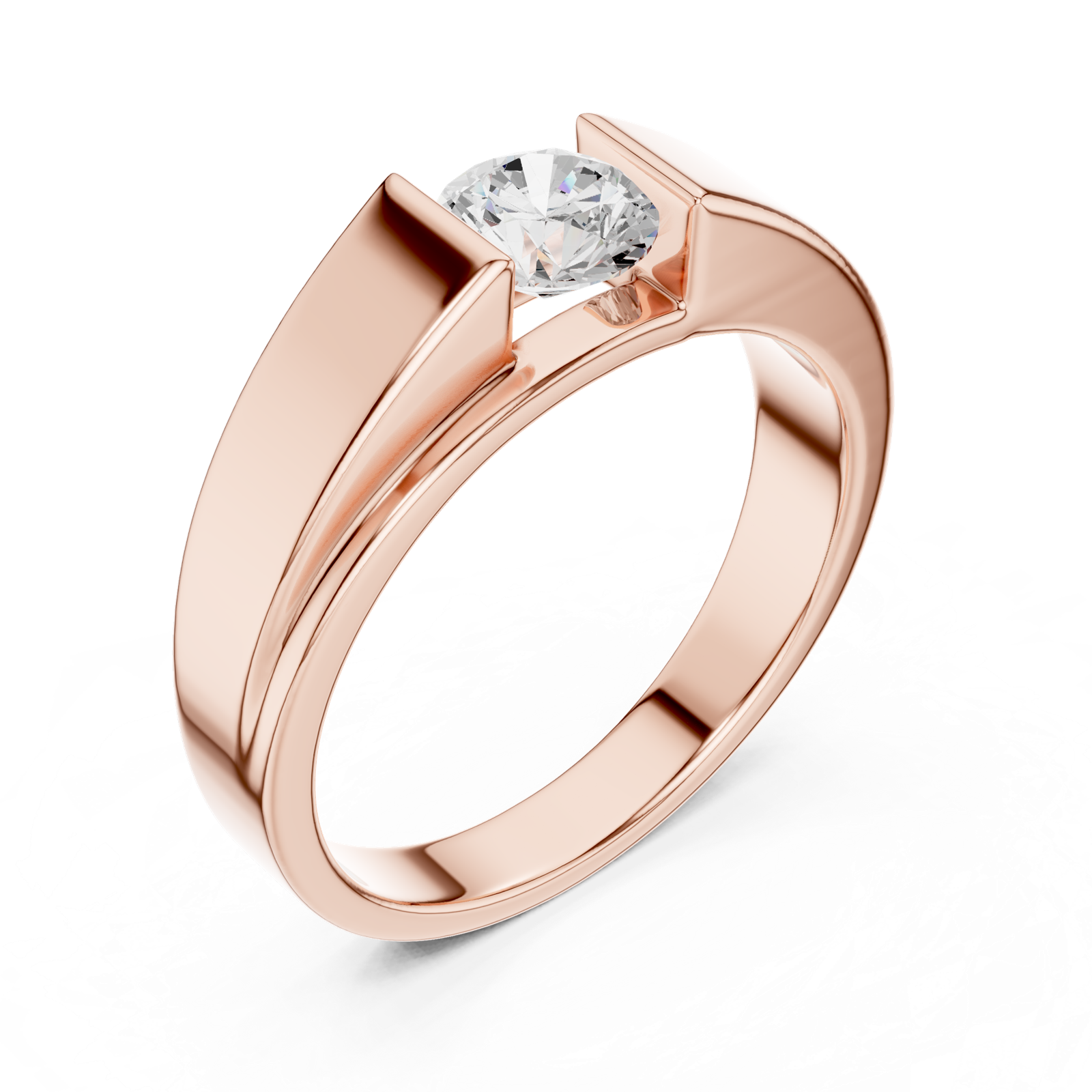 Gold Men's Ring GGR-0025, Rose Gold, view 2