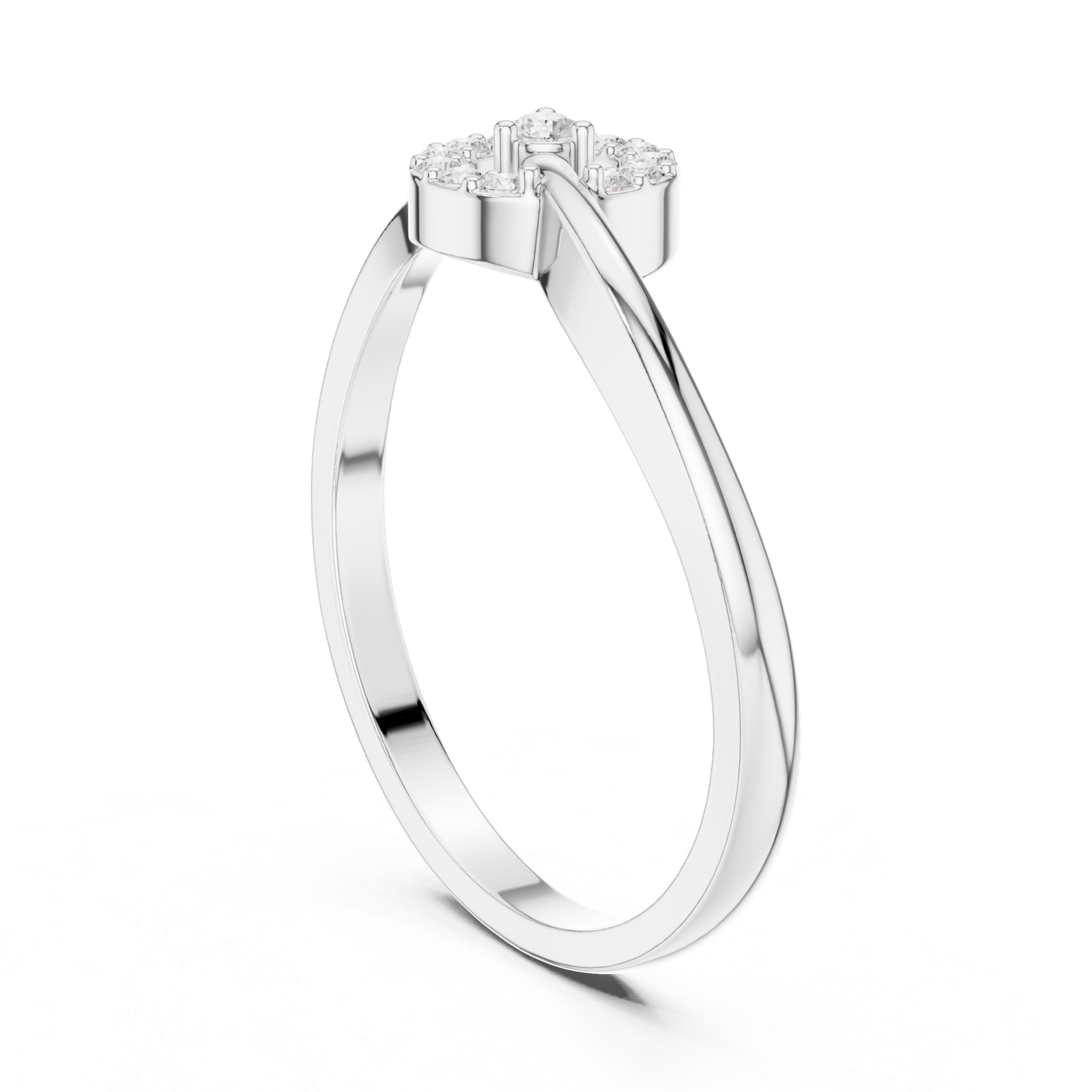 Gold Ring HLR-78, White Gold, view 1