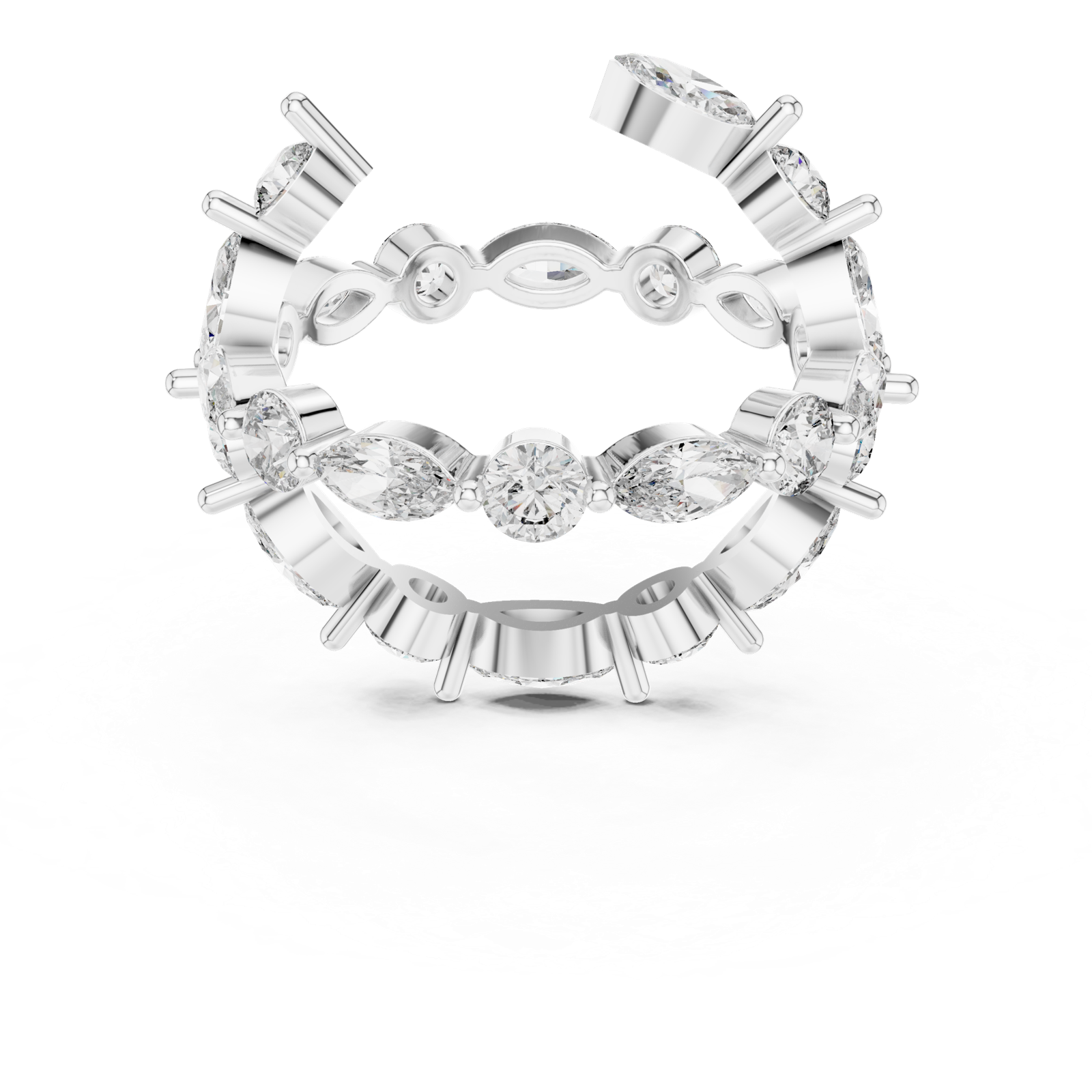 Gold Ring DDLR-242, White Gold, view 4