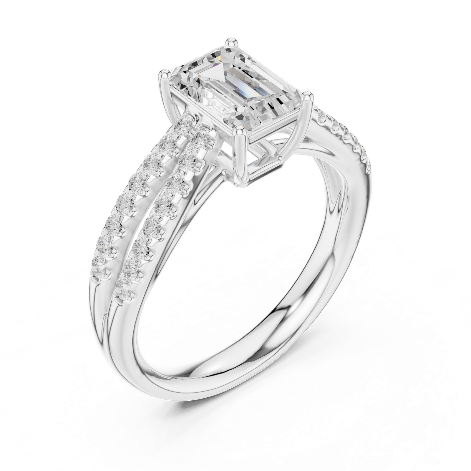 Gold Ring DDLR-712, White Gold, view 2