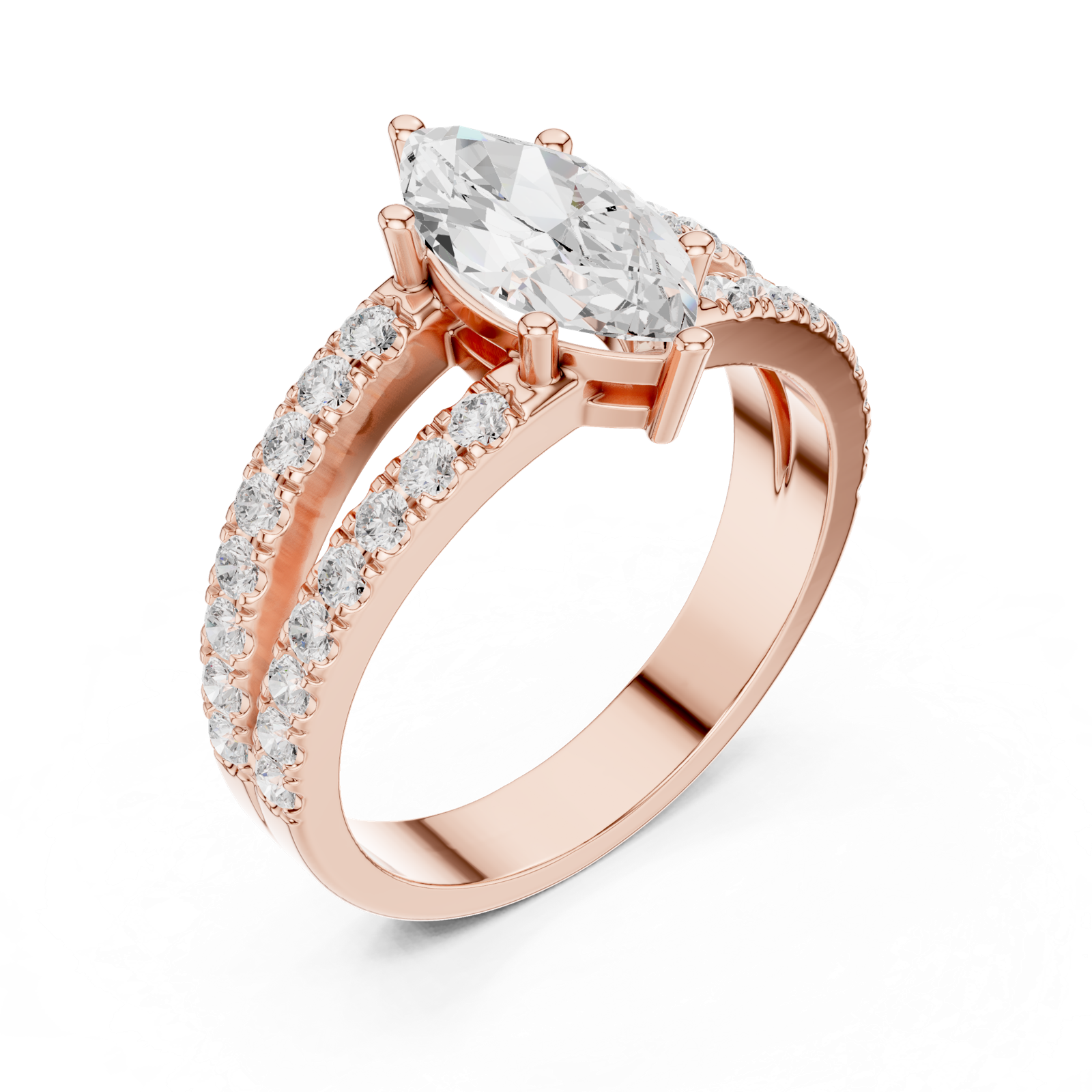 Gold Ring DDLR-1102, Rose Gold, view 2