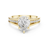 Gold Ring DDLR-253, Pear center stone, Yellow Gold, view 4