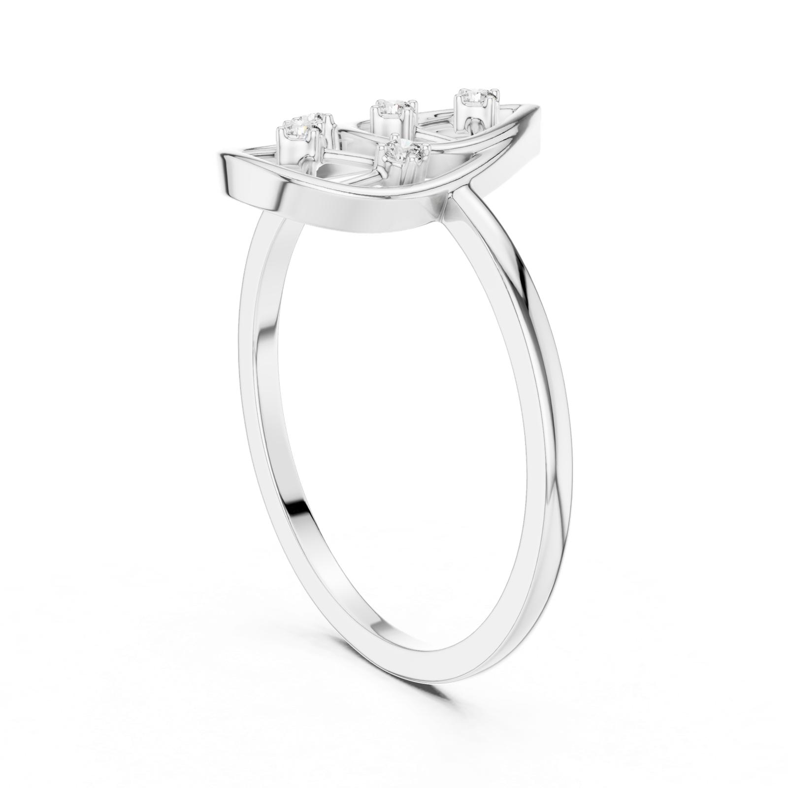 Gold Ring DR-6235, White Gold, view 1