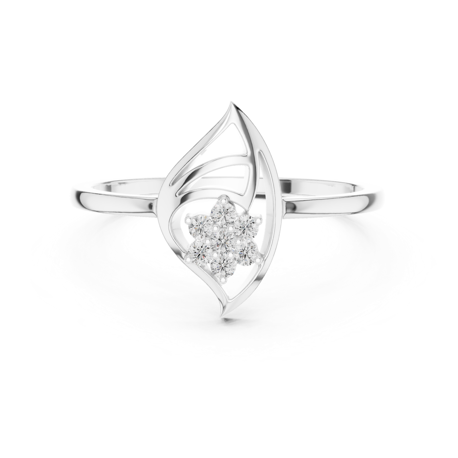 Gold Ring DR-6249, White Gold, view 4