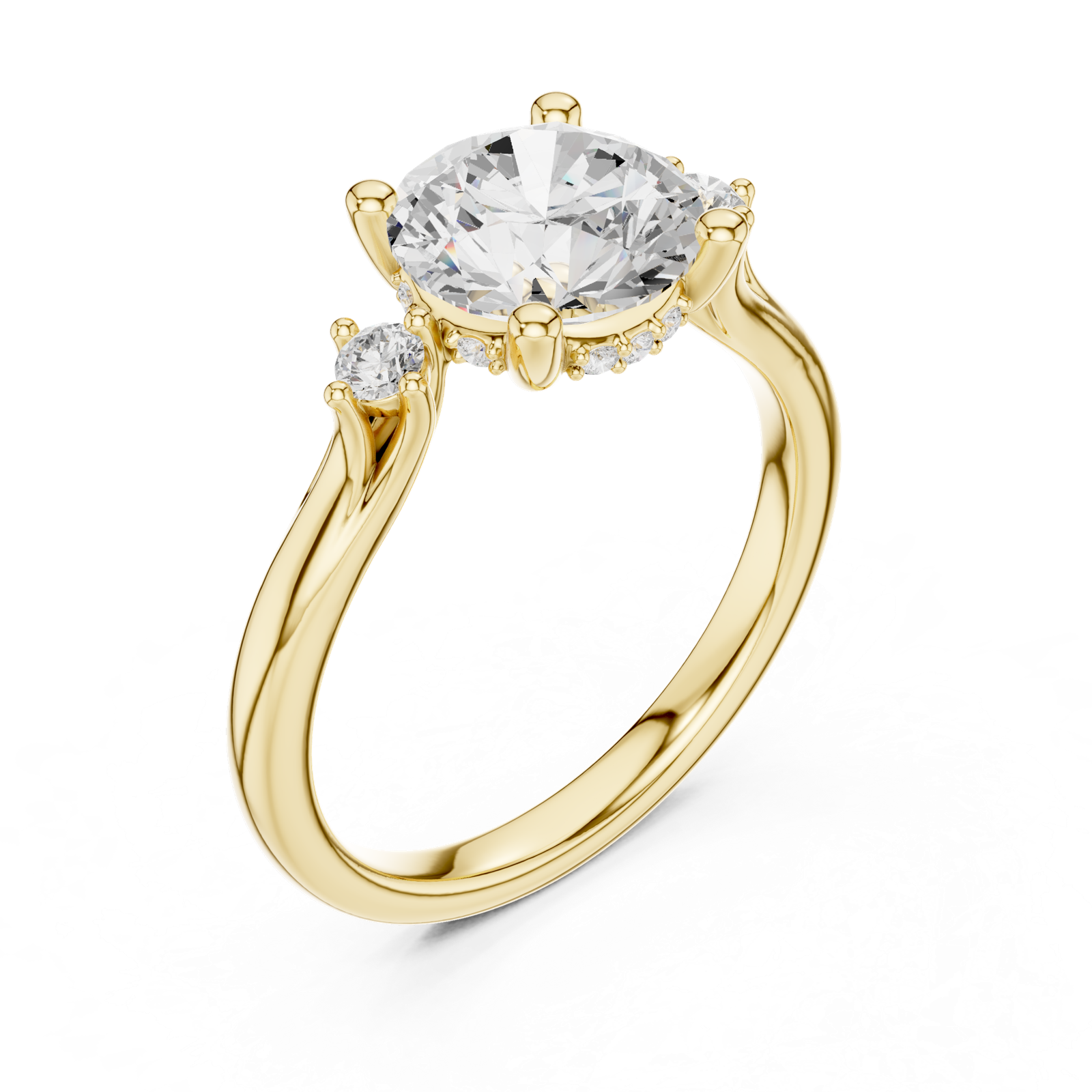 Gold Ring DDLR-975, Yellow Gold, view 2
