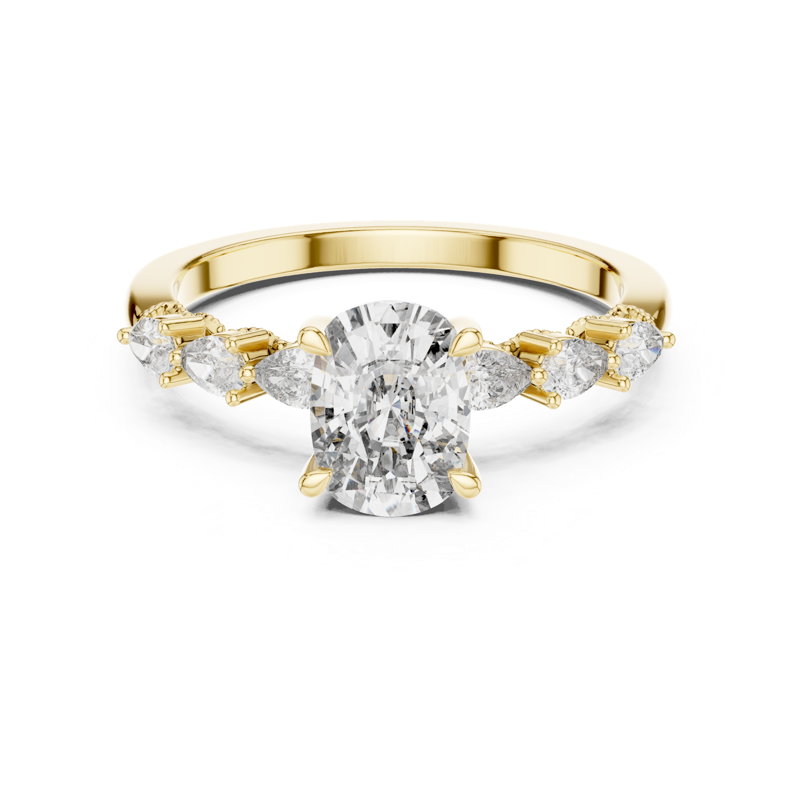 Gold Ring DDLR-168, Yellow Gold, view 4
