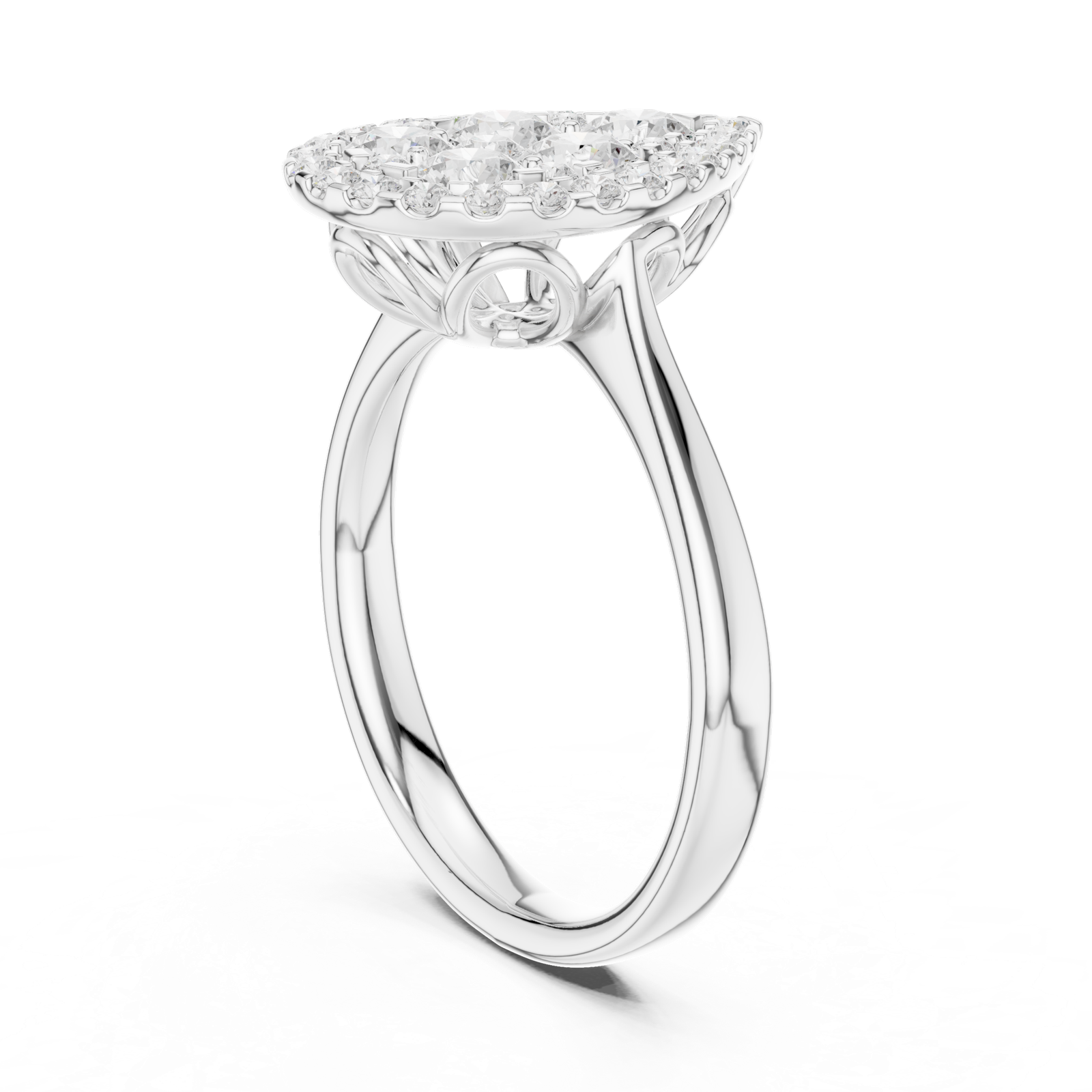 Gold Ring DDLR-785, White Gold, view 1