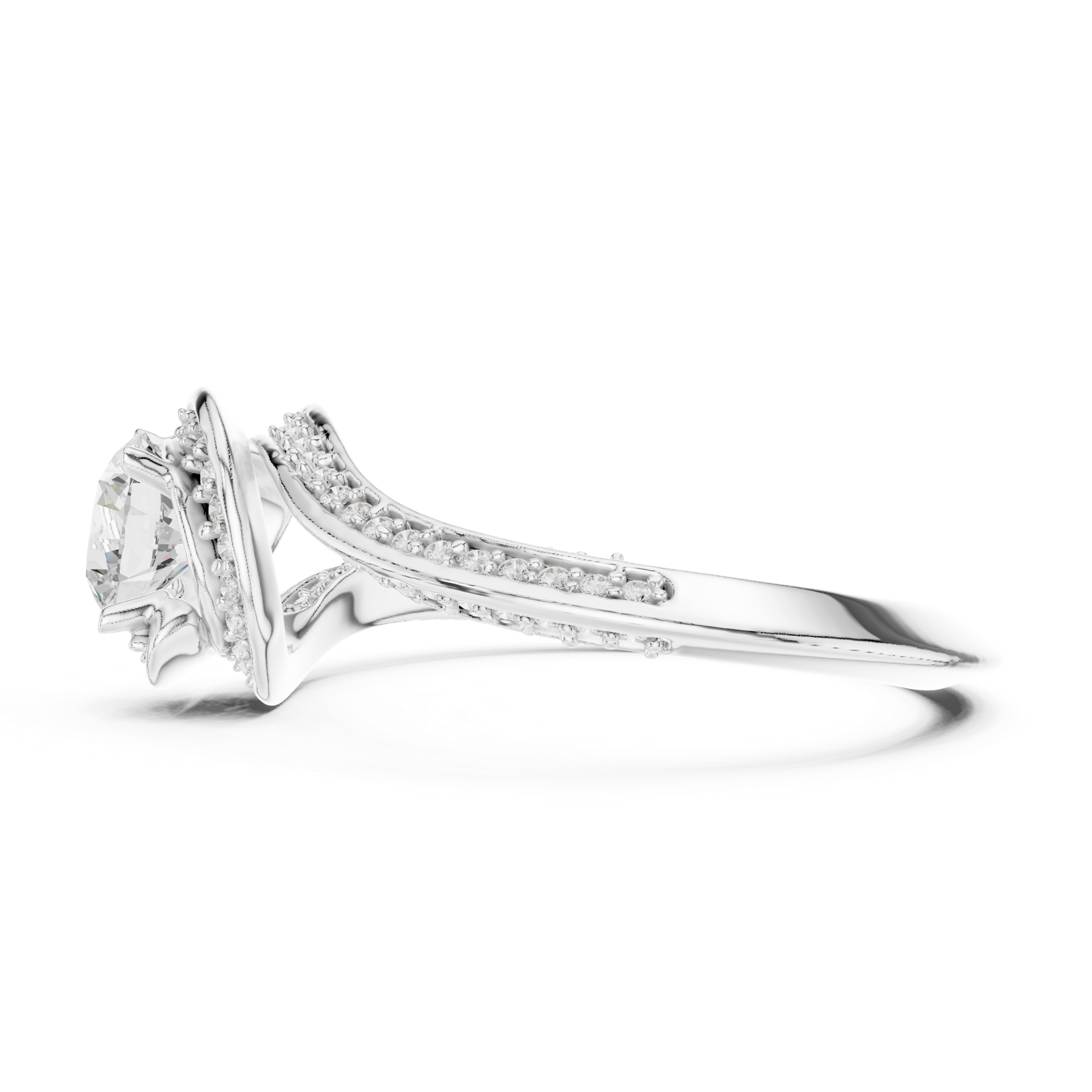 Gold Ring LR-0279, White Gold, view 3